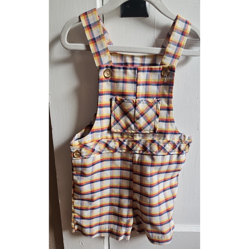 Vintage Health -tex Permanent Press boy's 4T overall plaid made in USA